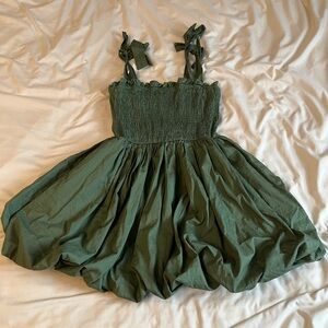 Olive green short cocktail dress